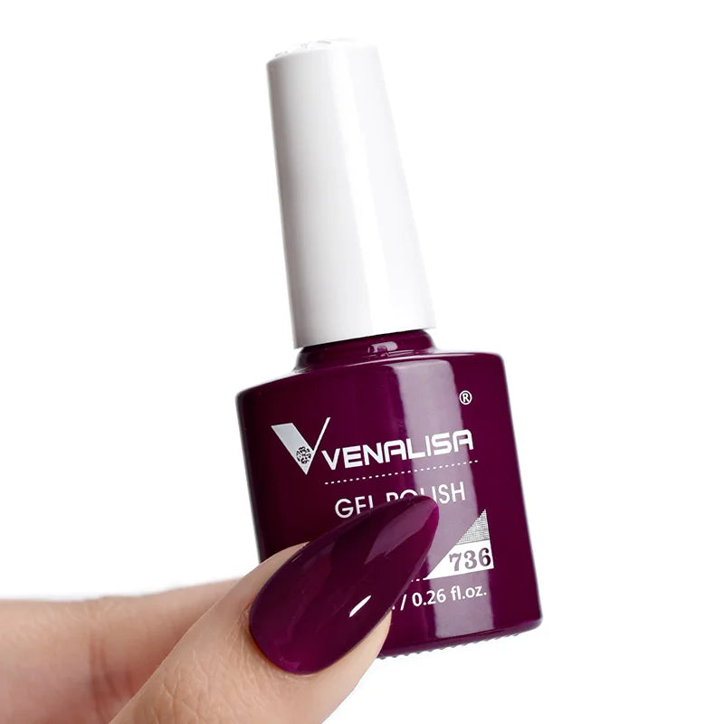 VENALISA – Vernis à Ongles Gel Semi-Permanent 7,5 ml, 120 Couleurs, UV/LED, Effet Paillettes, Formule Organique et Facile à Dissoudre