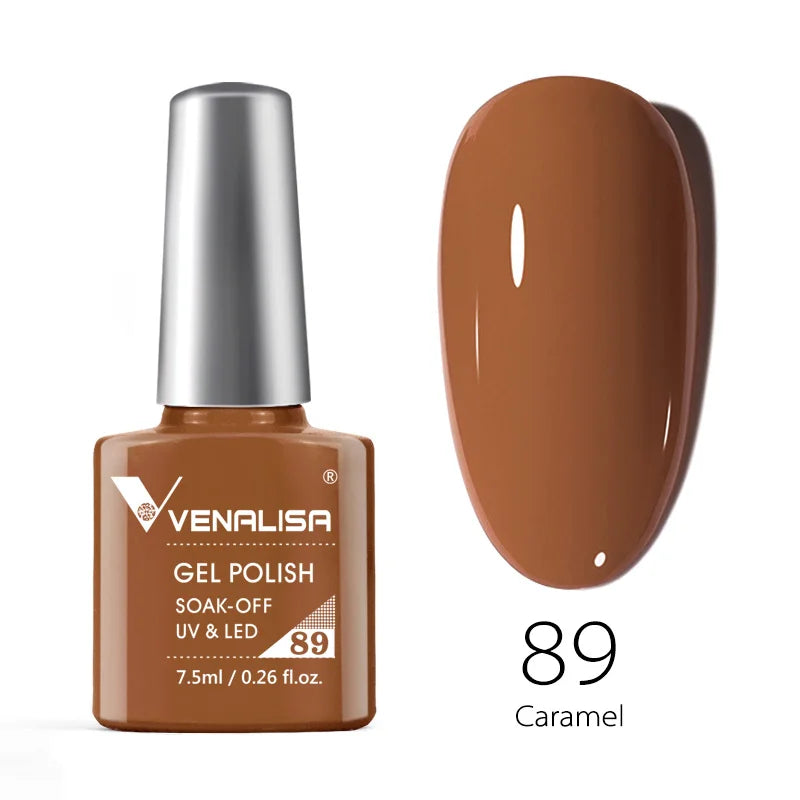 VENALISA – Vernis à Ongles Gel Semi-Permanent 7,5 ml, 120 Couleurs, UV/LED, Effet Paillettes, Formule Organique et Facile à Dissoudre