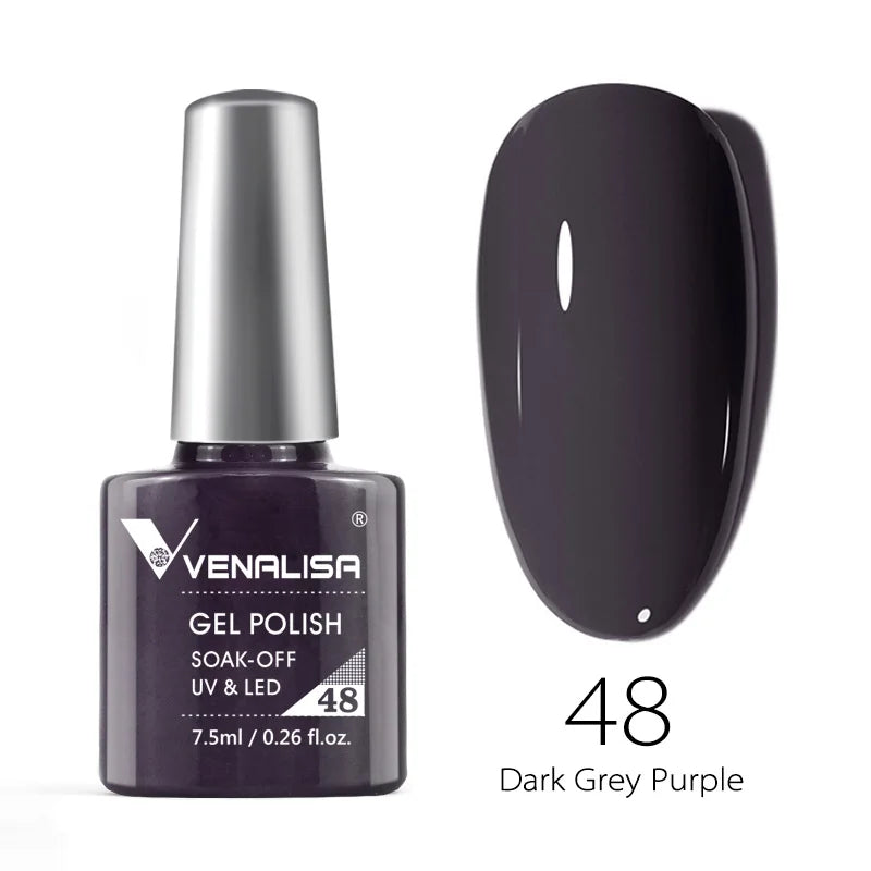 VENALISA – Vernis à Ongles Gel Semi-Permanent 7,5 ml, 120 Couleurs, UV/LED, Effet Paillettes, Formule Organique et Facile à Dissoudre