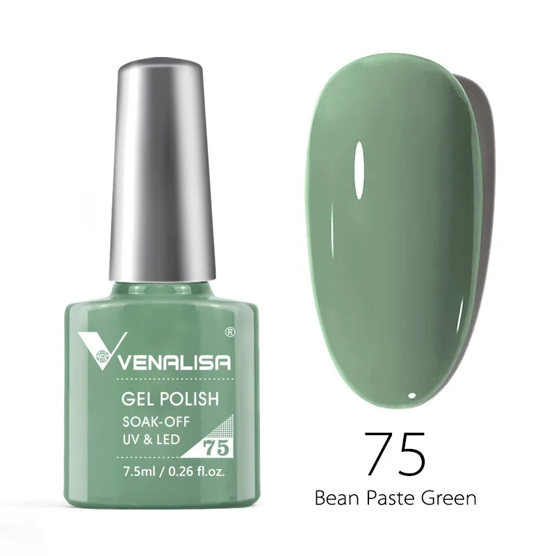 VENALISA – Vernis à Ongles Gel Semi-Permanent 7,5 ml, 120 Couleurs, UV/LED, Effet Paillettes, Formule Organique et Facile à Dissoudre