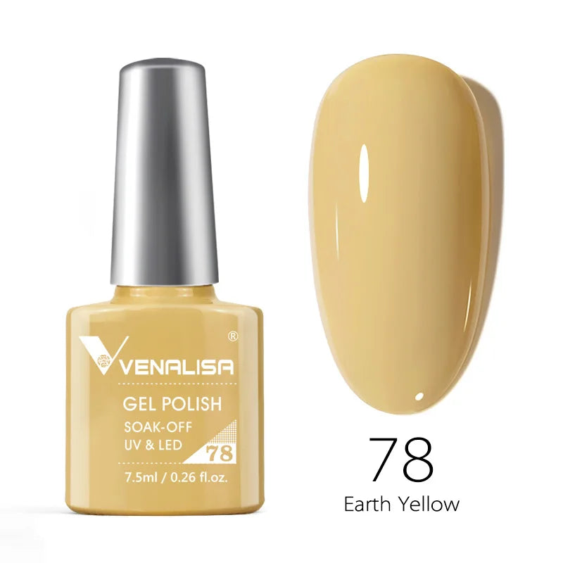 VENALISA – Vernis à Ongles Gel Semi-Permanent 7,5 ml, 120 Couleurs, UV/LED, Effet Paillettes, Formule Organique et Facile à Dissoudre