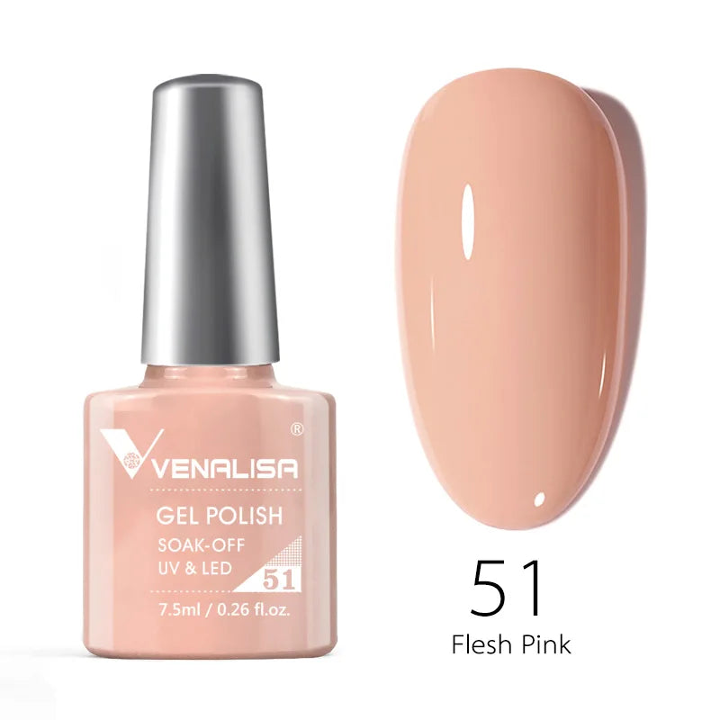 VENALISA – Vernis à Ongles Gel Semi-Permanent 7,5 ml, 120 Couleurs, UV/LED, Effet Paillettes, Formule Organique et Facile à Dissoudre