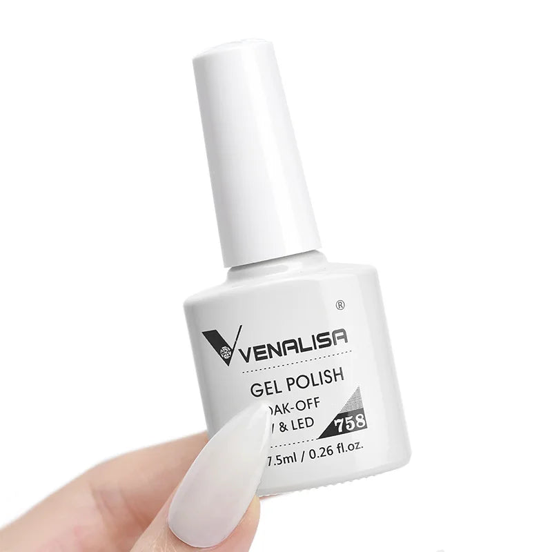 VENALISA – Vernis à Ongles Gel Semi-Permanent 7,5 ml, 120 Couleurs, UV/LED, Effet Paillettes, Formule Organique et Facile à Dissoudre