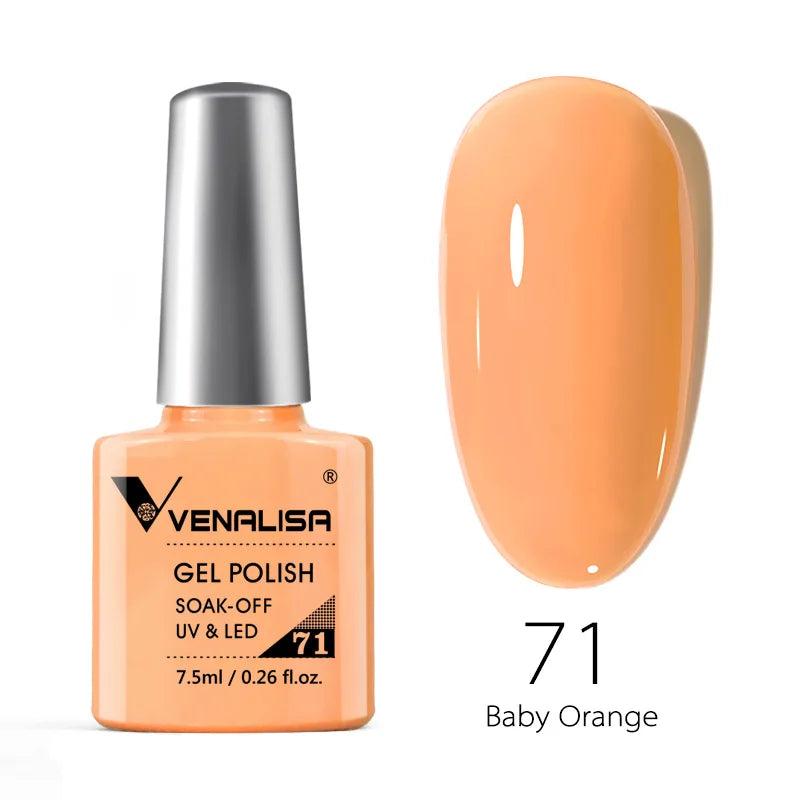 VENALISA – Vernis à Ongles Gel Semi-Permanent 7,5 ml, 120 Couleurs, UV/LED, Effet Paillettes, Formule Organique et Facile à Dissoudre
