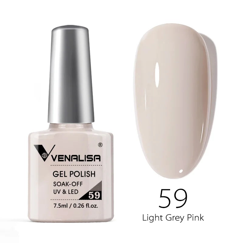 VENALISA – Vernis à Ongles Gel Semi-Permanent 7,5 ml, 120 Couleurs, UV/LED, Effet Paillettes, Formule Organique et Facile à Dissoudre