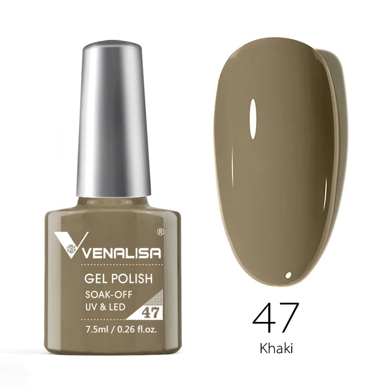 VENALISA – Vernis à Ongles Gel Semi-Permanent 7,5 ml, 120 Couleurs, UV/LED, Effet Paillettes, Formule Organique et Facile à Dissoudre