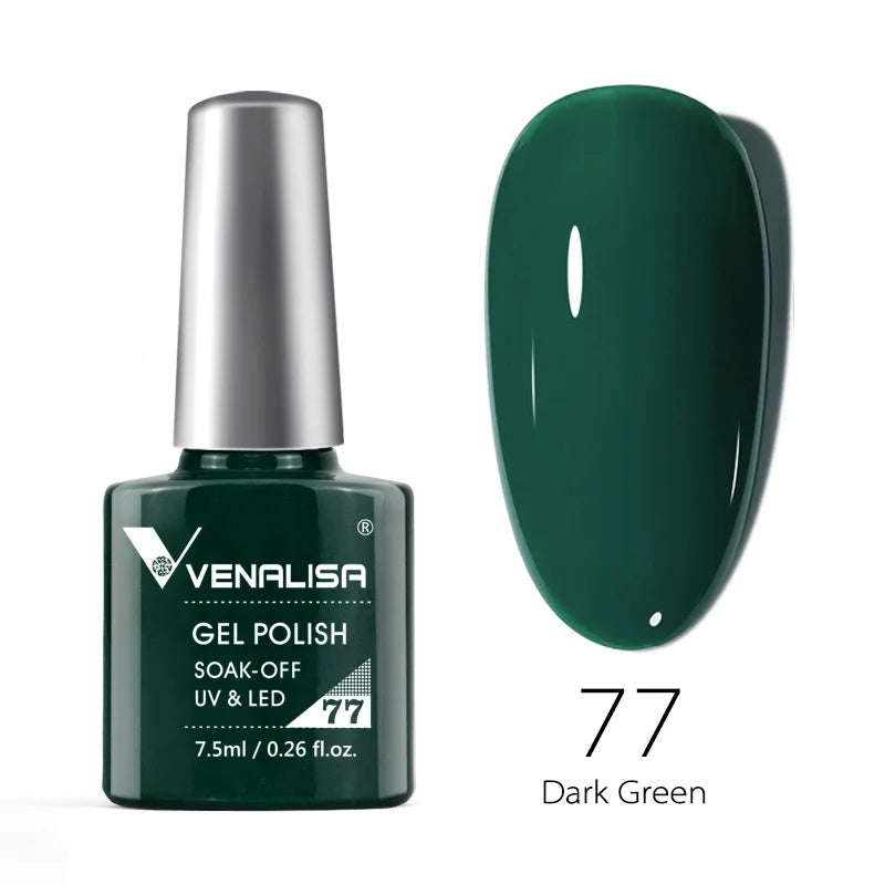 VENALISA – Vernis à Ongles Gel Semi-Permanent 7,5 ml, 120 Couleurs, UV/LED, Effet Paillettes, Formule Organique et Facile à Dissoudre