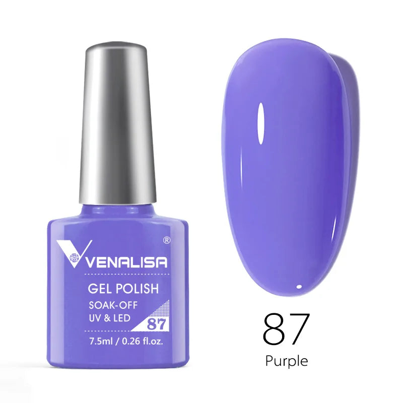 VENALISA – Vernis à Ongles Gel Semi-Permanent 7,5 ml, 120 Couleurs, UV/LED, Effet Paillettes, Formule Organique et Facile à Dissoudre