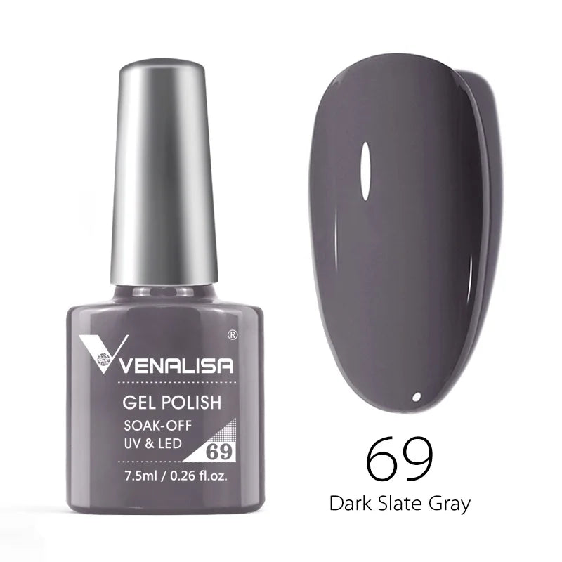 VENALISA – Vernis à Ongles Gel Semi-Permanent 7,5 ml, 120 Couleurs, UV/LED, Effet Paillettes, Formule Organique et Facile à Dissoudre