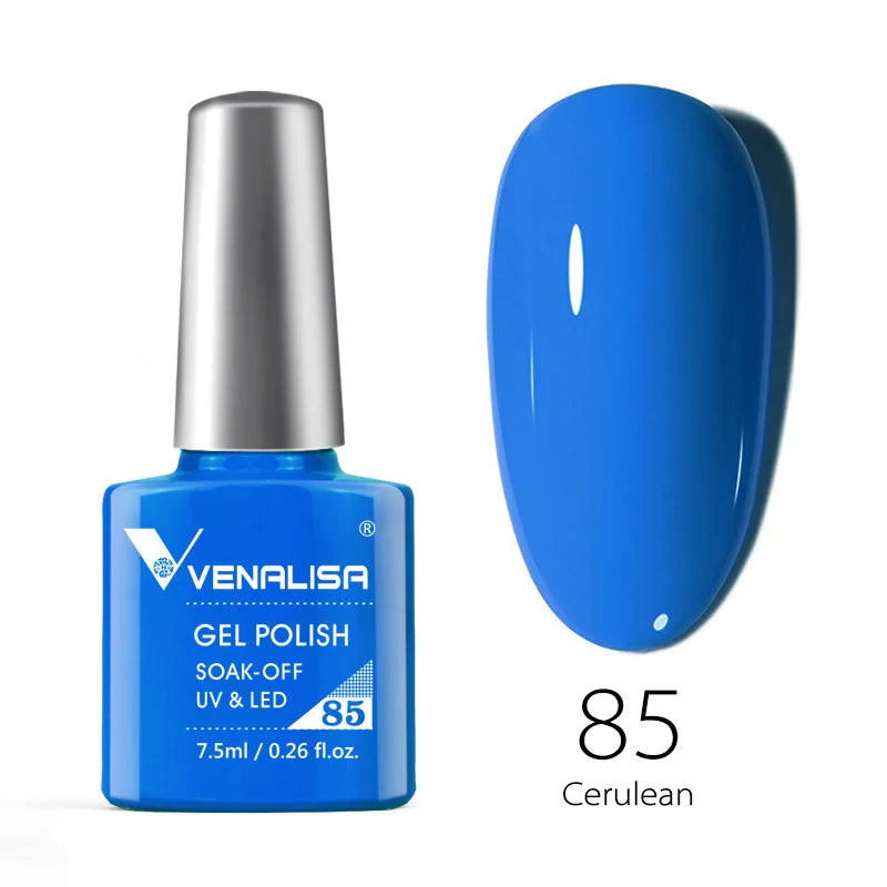 VENALISA – Vernis à Ongles Gel Semi-Permanent 7,5 ml, 120 Couleurs, UV/LED, Effet Paillettes, Formule Organique et Facile à Dissoudre
