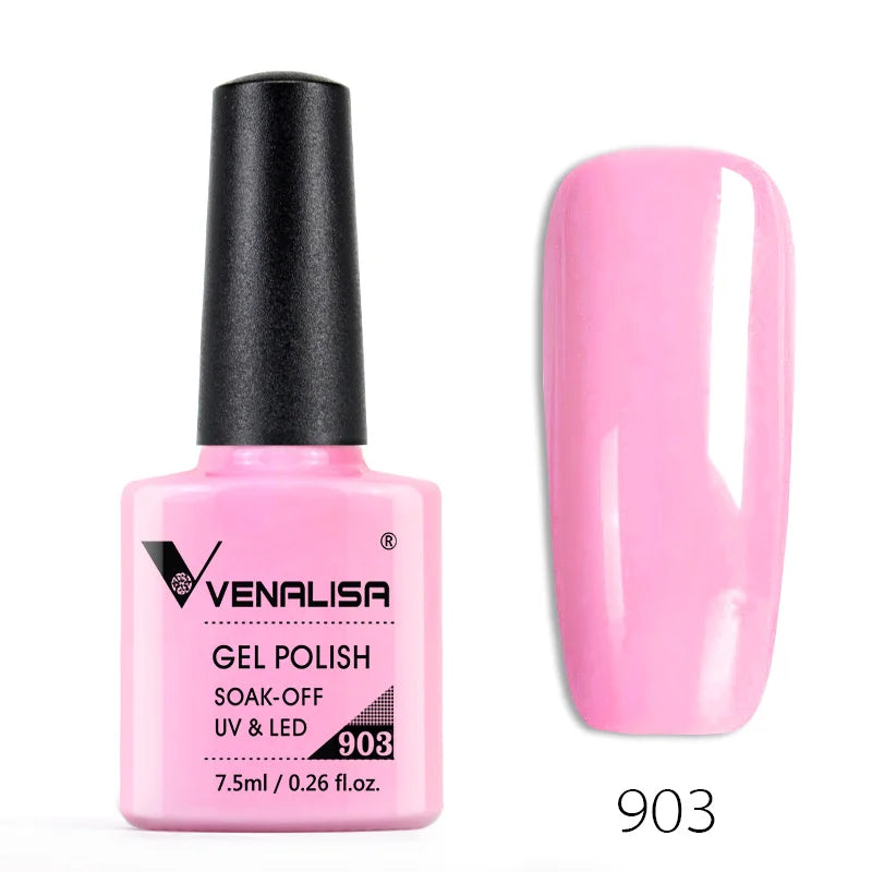 VENALISA – Vernis à Ongles Gel Semi-Permanent 7,5 ml, 120 Couleurs, UV/LED, Effet Paillettes, Formule Organique et Facile à Dissoudre