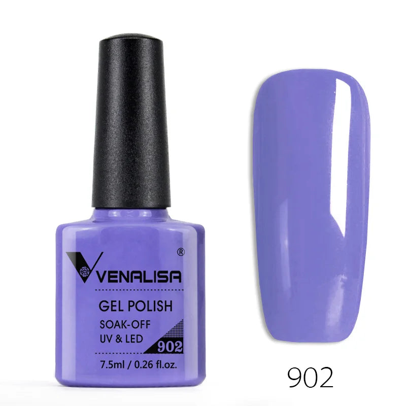 VENALISA – Vernis à Ongles Gel Semi-Permanent 7,5 ml, 120 Couleurs, UV/LED, Effet Paillettes, Formule Organique et Facile à Dissoudre