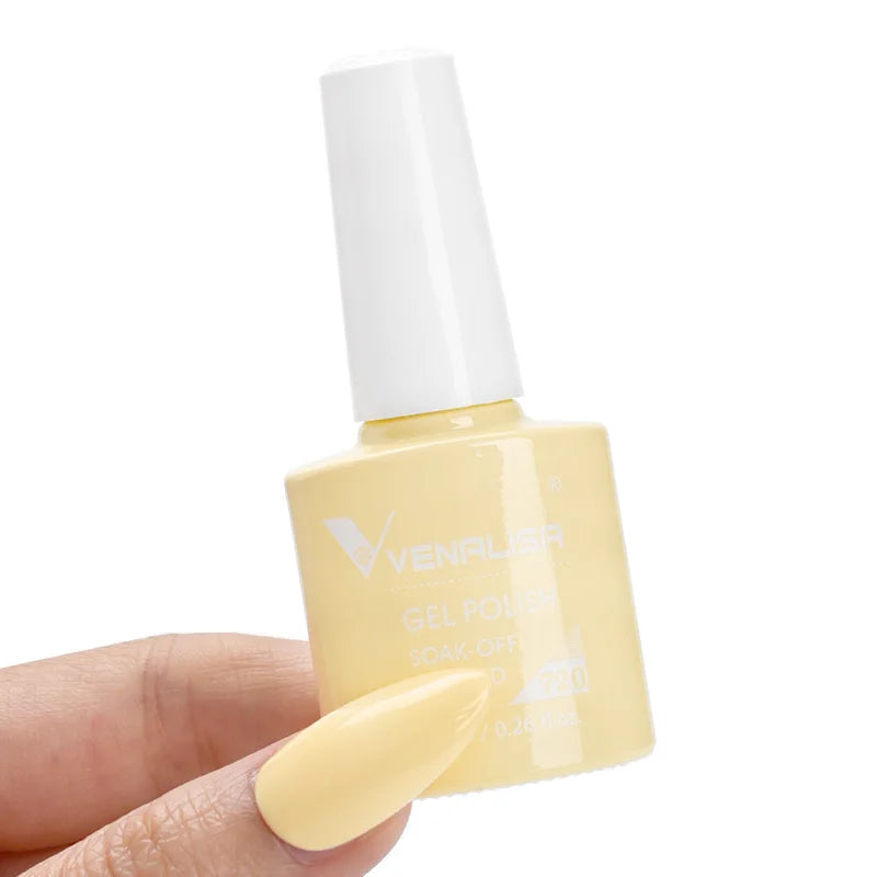 VENALISA – Vernis à Ongles Gel Semi-Permanent 7,5 ml, 120 Couleurs, UV/LED, Effet Paillettes, Formule Organique et Facile à Dissoudre
