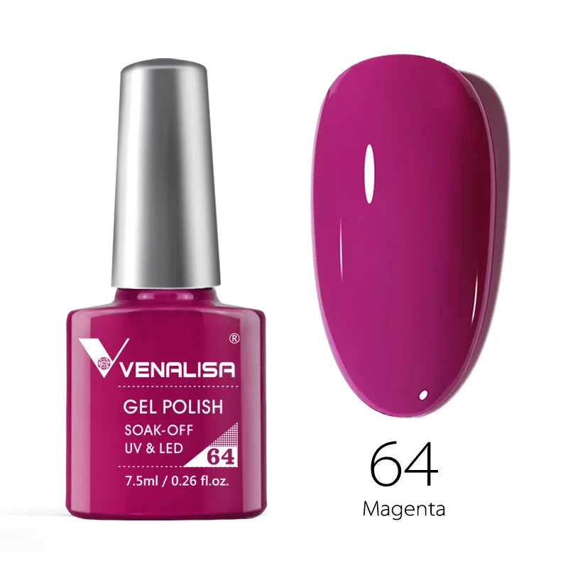 VENALISA – Vernis à Ongles Gel Semi-Permanent 7,5 ml, 120 Couleurs, UV/LED, Effet Paillettes, Formule Organique et Facile à Dissoudre