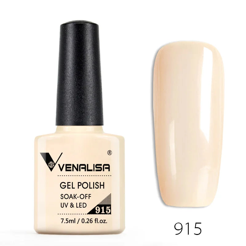 VENALISA – Vernis à Ongles Gel Semi-Permanent 7,5 ml, 120 Couleurs, UV/LED, Effet Paillettes, Formule Organique et Facile à Dissoudre