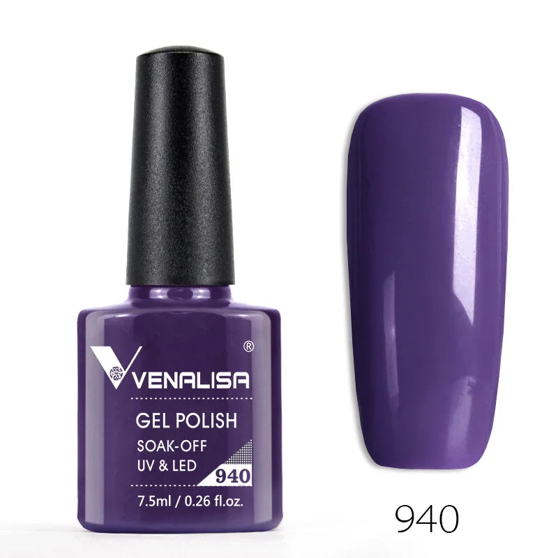 VENALISA – Vernis à Ongles Gel Semi-Permanent 7,5 ml, 120 Couleurs, UV/LED, Effet Paillettes, Formule Organique et Facile à Dissoudre