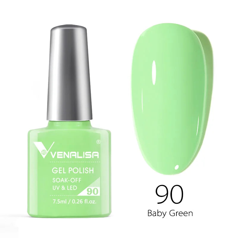 VENALISA – Vernis à Ongles Gel Semi-Permanent 7,5 ml, 120 Couleurs, UV/LED, Effet Paillettes, Formule Organique et Facile à Dissoudre