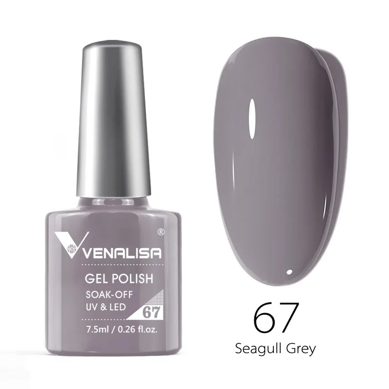 VENALISA – Vernis à Ongles Gel Semi-Permanent 7,5 ml, 120 Couleurs, UV/LED, Effet Paillettes, Formule Organique et Facile à Dissoudre